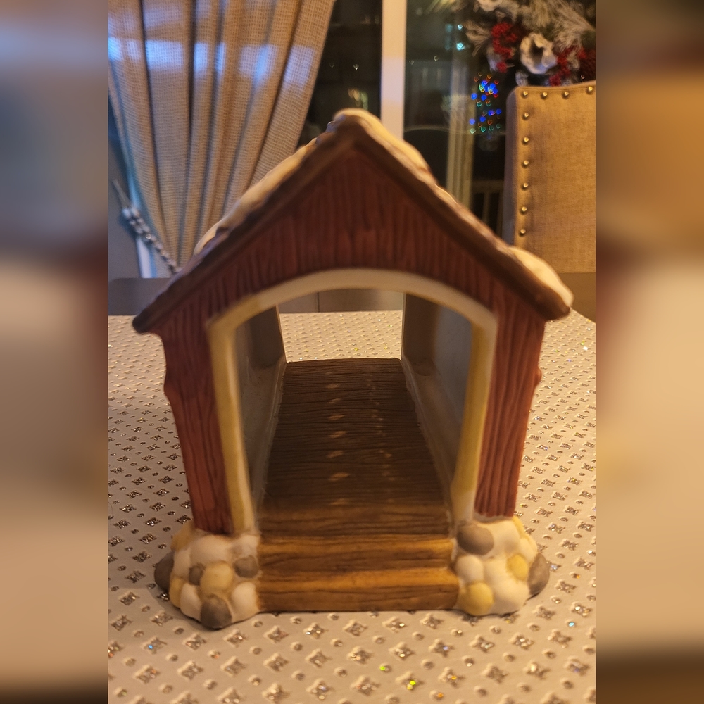 DICKENS Village Accessories COVERED BRIDGE